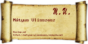 Mátyus Ulisszesz névjegykártya